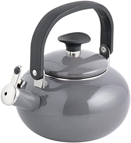 Kenmore Broadway 1.5-Quart Enamel on Steel Tea Kettle - Graphite Grey