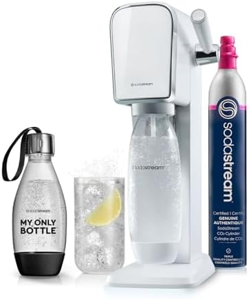 SodaStream - ART Sparkling Water Maker | STARTER KIT | CQC CO2 system | Includes 1x CO2 Cylinder, 1x32 & 1x16 Fl Oz Dishwasher Safe Bottles, 1x Bubly Flavor Drop | Combine with Pepsi Flavors | White