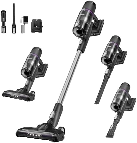 Eureka Cordless Vacuum Cleaner Lightweight, Stick Vacuum Rechargeable for Hardwood, Pet Hair, Black, ReactiClean 410