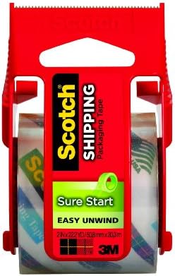 Scotch Brand Sure Start Shipping Packaging Tape with Dispenser, 2 Inches x 800 Inches (145), Clear