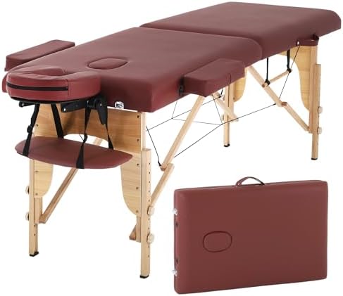 PayLessHere Massage Bed Portable Massage Table 24 inche Wide Lash Bed 2 Folding Heigh Adjustable Spa Table with Non-Woven Bag for Spa Footmassage Facial CareSpa Tattoo