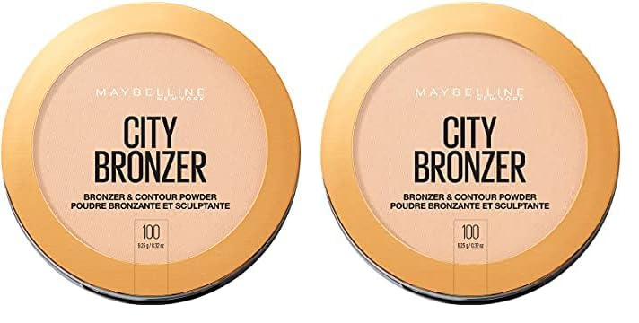 Maybelline New York City Bronzer Powder Makeup, Bronzer and Contour Powder, 100, 0.32 oz. (Pack of 2)