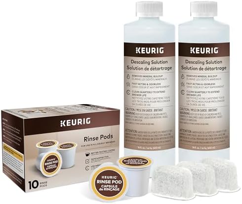 Keurig Brewer Maintenance Kit, Includes Descaling Solution, Water Filter Cartridges & Rinse Pods, Compatible with Keurig Classic/1.0 & 2.0 K-Cup Pod Coffee Makers, 14 count