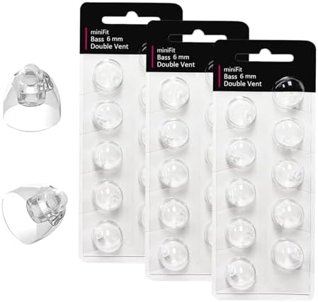 (Double Vent 6mm) Hearing Aid Domes for Oticon Minifit, Oticon Ear Caps Replacements Parts Accessories Domes for Oticon Hearing Aid Supplies Cleaning Kits(30 Pcs)