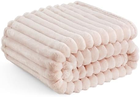 Bedsure Crystal Pink Fleece Blanket for Couch - GentleSoft Cozy Soft Blankets for Women, Cute Small Throws for Girls, 60x80 Inches