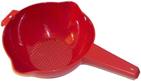 Tupperware (2 Qt) Red Colander Strainer with Handle & Spouts