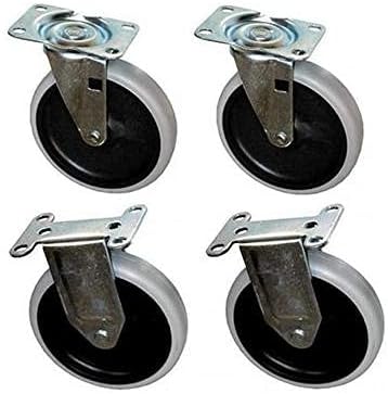 Rubbermaid 5" Caster Set for carts 4300, 4401, 4500-27, 4500-88, 4500-89, 4505-00, 4505-89, 4520-88, 4520-89, 4525, 4525-89, 6180 & 6180-88