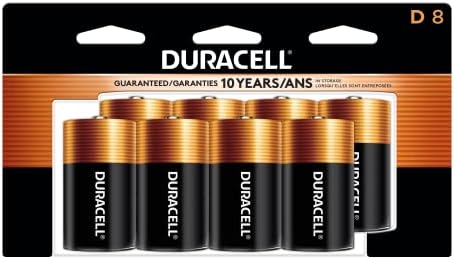 Duracell Coppertop D Batteries, 8 Count Pack, D Battery with Long-lasting Power, All-Purpose Alkaline D Battery for Household and Office Devices