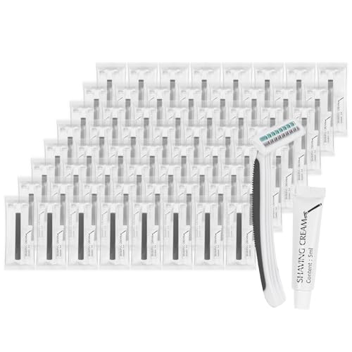 Disposable Razors Bulk, Razors Individually Wrapped Bulk, Travel Razors Bulk With Shaving Cream For Hotels, Shelters, Homeless, Nursing Homes, Charities, Churches, Gray (30-PACK)