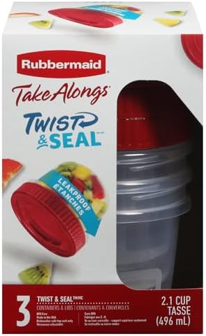 Rubbermaid, Take Along Twist&Seal 2CP, 3 Count