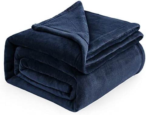 Bedsure Navy Blue Fleece Blankets King Size - Bed Blanket Soft Lightweight Plush Cozy Fuzzy Luxury Microfiber, 108x90 inches