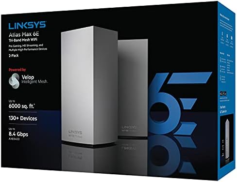 Linksys MX8502 Atlas Max 6E Tri-Band Mesh Wi-Fi 6E System (2 Pack)