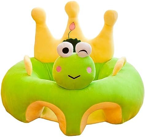 Animal Shaped Baby Sitting Chair Baby Support Sofa Chair Cover Cute Infant Toddler Floor Seat Loungers Sitting Chair for Learning to Sit (Frog, 40cm*55cm*55cm)