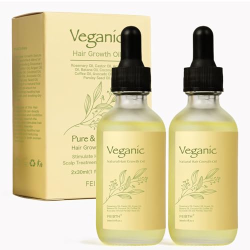 Veganic Hair Growth Oil, Veganic Natural Hair Growth Oil, Veganic Hair Oil for Hair Growth for Men and Women 2pcs, Yellow