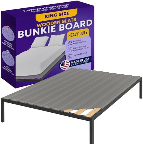 Greaton, Wooden King Bed Slats for Support Under Mattress with Cover – Replacement Wood Slats for King Size Bed Frame – Under Mattress Support Without Extra Height – 3.38-Inch Standard Width