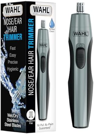 Wahl Clipper Battery Operated, Precision Ear and Nose Hair Trimmer for Men, Hygienic Nose Trimmer with Rinseable Blade for Easy Cleaning, Perfect for Travel – Model 3026462