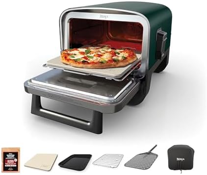 Ninja Woodfire 8-in-1 Outdoor Smoker Pizza Oven with 5 Pizza Settings, Green