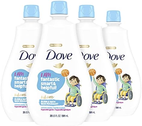 Dove Kids Care Bubble Bath for Kids Cotton Candy Hypoallergenic Formula 20 oz 4 Count