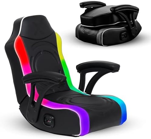 X Rocker Video Gaming Floor Rocker Chair, Built-in Audio, Back to School, Foldable, for Gamers, Bedroom, or Game Room for Boys, Girls, Teens 5-17