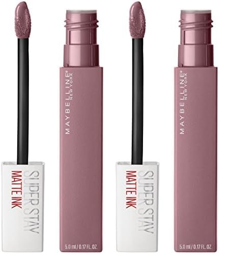 Maybelline New York Super Stay Matte Ink Liquid Lipstick, Long Lasting High Impact Color, Up to 16H Wear, Visionary, Taupe Purple, 0.17 fl.oz (Pack of 2)