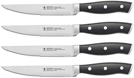 HENCKELS Forged Accent Razor-Sharp Steak Knife Set of 4, Black, German Engineered Knife Informed by over 100 Years of Mastery