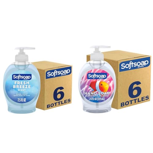 Softsoap Liquid Hand Soap Fresh Breeze and Aquarium Series - 7.5 Fl Oz (Pack of 6) Bundle