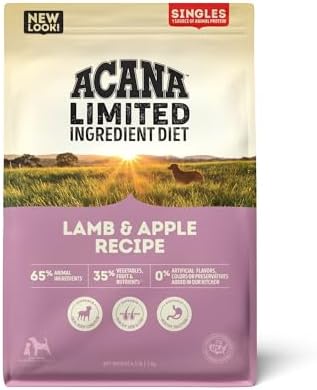 ACANA Singles Limited Ingredient Dry Dog Food, Grain Free Lamb & Apple Dog Food Recipe, 4.5lb