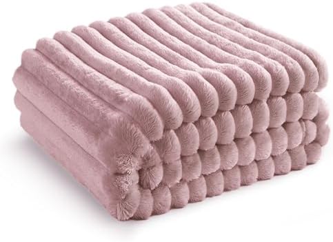 Bedsure Pink Fleece Blanket for Couch - GentleSoft Cozy Soft Blankets for Women, Cute Small Throws for Girls, 50x70 Inches