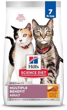 Hill's Science Diet Adult Multiple Benefit Chicken Recipe Dry Cat Food, 7 lbs.