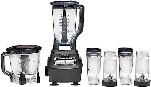 Ninja Mega Kitchen Belinding System BL770 Blender with Food Processor & 1500W Auto-iQ Blender Base, 72 oz Pitcher, 64 oz Food Processor Set, (4) 16oz Cup for Smoothies, Dough and More