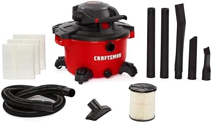 CRAFTSMAN CMXEVBE17606 12 Gallon 6.0 Peak HP Wet Dry Vac with Detachable Leaf Blower, Portable Shop Vacuum Wet and Dry with Filter, Dust Bags, Hose and Attachments for Garage, Outdoor Cleaning