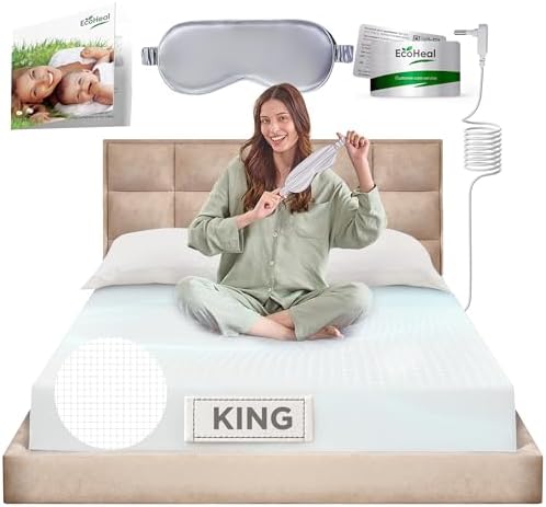 Earth Grounding Sheets King Size with 12% Silver Fiber & 4% Silk & 84% Cotton - White - SGS Quality Certified Grounded Well Bed Sheet - Conductive Fitted Sheet for Better Sleep