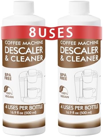 8 Uses Descaling Solution Compatible with Keurig, Nespresso, Breville, Delonghi, Jura, Ninja - 33.8oz Coffee Machine Descaler, Espresso Coffee Maker Cleaner, Coffee Pot Limescale Remover