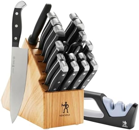 HENCKELS Statement Razor-Sharp 20-Piece Knife Set with Block, With Bonus Sharpener, German Engineered Informed by 100+ Years of Mastery