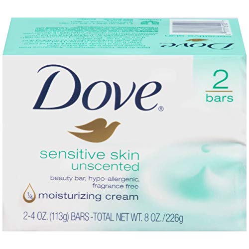 Dove Sensitive Skin Unscented Hypo-Allergenic Beauty Bar 4 oz, 2 ea (Pack of 24)