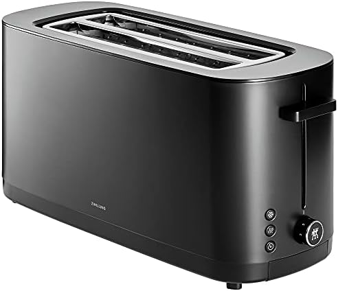 ZWILLING Enfinigy 2 Long Slot Toaster, 4 Slices with Extra Wide 1.5" Slots for Bagels, 7 Toast Settings, Even Toasting, Reheat, Cancel, Defrost, Black