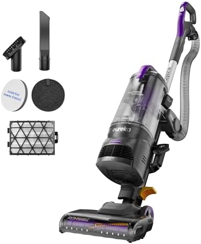 Eureka FlexReach Powerful Upright Vacuum Cleaner for Carpet and Hard Floor, Lift-Up Vacuum with Large Dust Cup, Anti-Tangle, NEU651PL, Purple