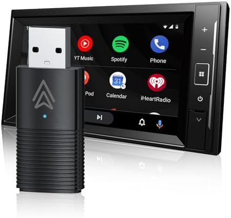 Android Auto Wireless Adapter for Factory Wired Android Auto Cars from 2016, Mini Wireless Android Auto Car Adapter Converts Wired Android Auto to Wireless, Plug & Play, Online Update (Black)