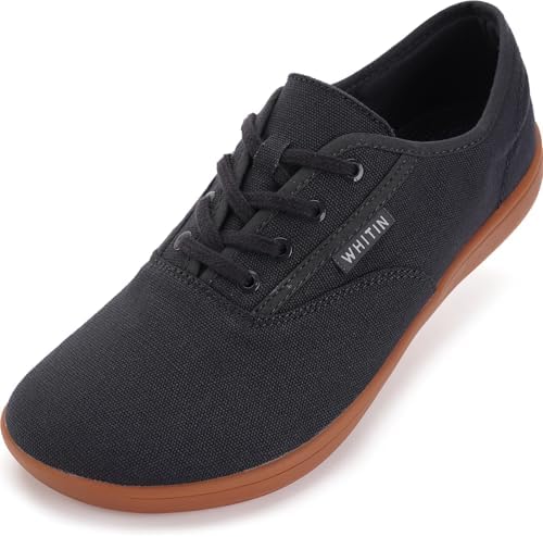 WHITIN Men's Wide Canvas Barefoot Sneakers | Zero Drop Sole | Minimalist Footwear