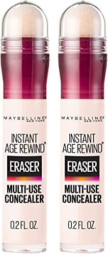 Maybelline Instant Age Rewind Eraser Dark Circles Treatment Multi-Use Concealer, Ivory, 0.2 Fl Oz (Pack of 2)