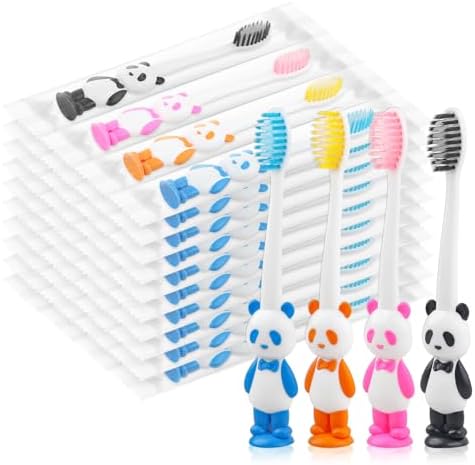 Disposable Toddler Toothbrush Kids Bulk Pack of 100,Suction Cup Bulk Children Toothbrushes for Kid Age 2+ Individually Wrapped Animal Toothbrush for Boys,Girls,for Home,School,Camp,Daycare,Travel
