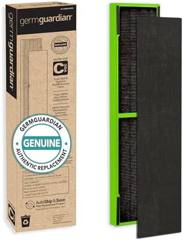 GermGuardian Filter C Toxin Clear HEPA Genuine Replacement Filter, Removes 99.97% of Pollutants, Common VOCs, Household Toxins, for AC5000, AC5250, AC5300, AC5350, CDAP5500, Black/Green, FLT5000VO