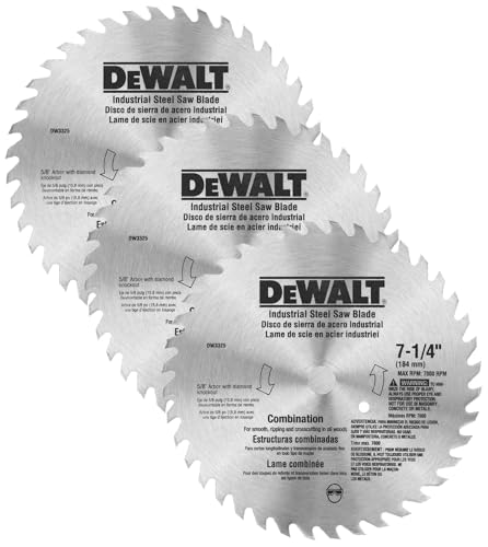 DEWALT Circular Saw Blade, 7 1/4 Inch, 40 Tooth, Combination Wood Cutting (DW3325) (Pack of 3)