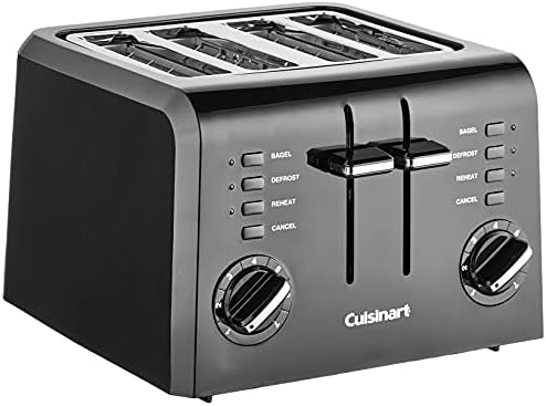Cuisinart CPT-142BK 4-Slice Compact Plastic Toaster, Black