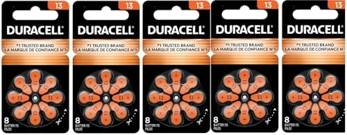 40 Duracell Activair Hearing Aid Batteries Size: 13