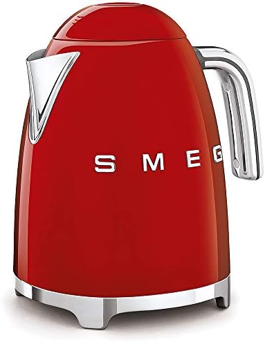 SMEG 50's Retro Style Electric Water Kettle with Automatic Shutoff, Removable Base, and Water Indicator, KLF03RDUS, Red