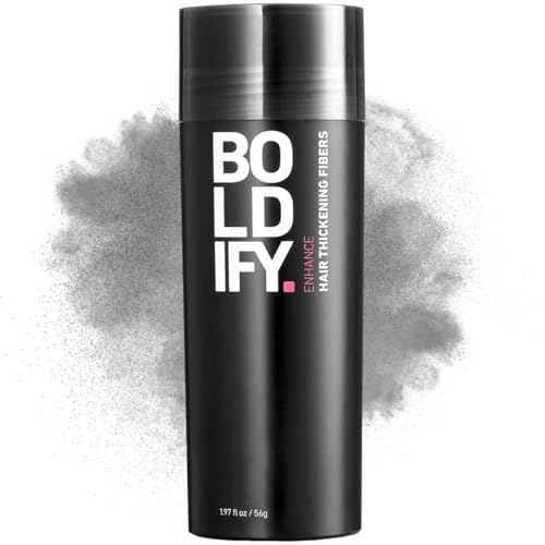 BOLDIFY Hair Fibers (56g) - Fill In Thinning and Fine Hair for an Instantly Fuller, Thicker Look - 14 Shades for Women & Men - Gray