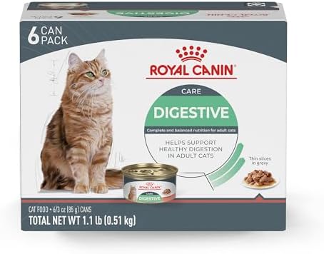 Royal Canin Digestive Care Thin Slices in Gravy Wet Cat Food, 3 Ounce (Pack of 6) - Package May Vary