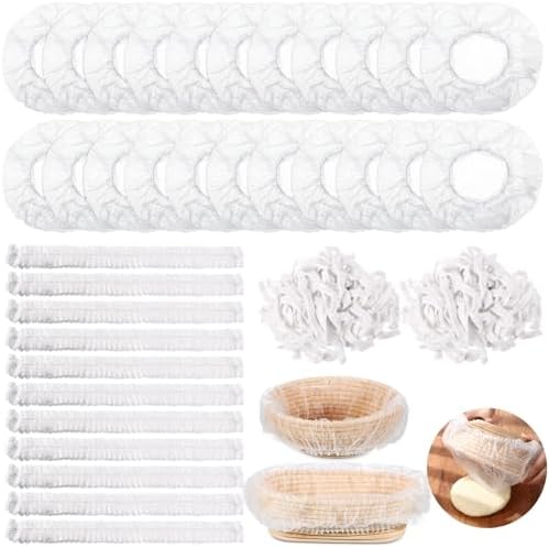 200 Pcs Banneton Liner Bread Proofing Basket Covers Non Woven Liner Non Stick Dough Bowl Covers for Bread Proofing Disposable for Rising Sourdough Supplies