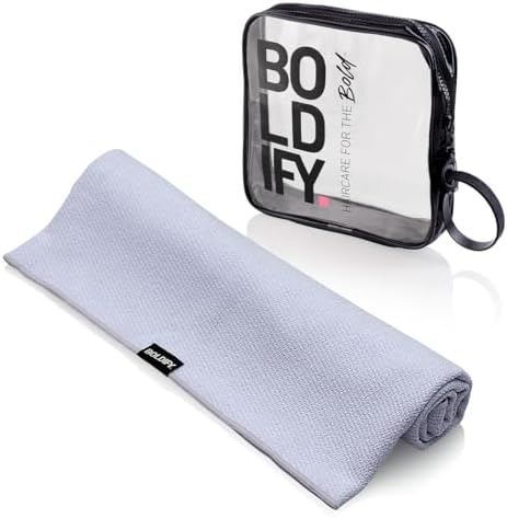 Boldify Quick Dry Microfiber Towel Wrap for Women - for Thin and Curly Hair - Anti Frizz Plopping Towel, Fast Drying Turban - Grey